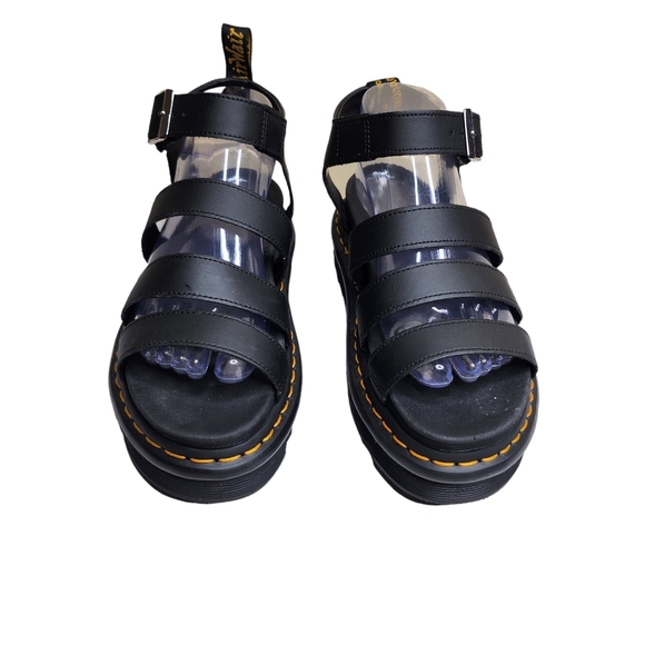 NWOB Dr. Martens Blaire women's black platform strappy leather Sandals Size 8 - Picture 5 of 11